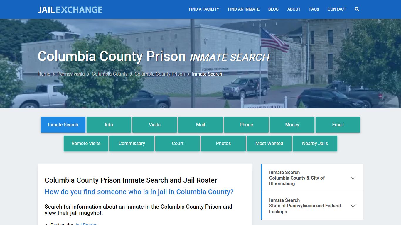 Inmate Search: Roster & Mugshots - Columbia County Prison, PA