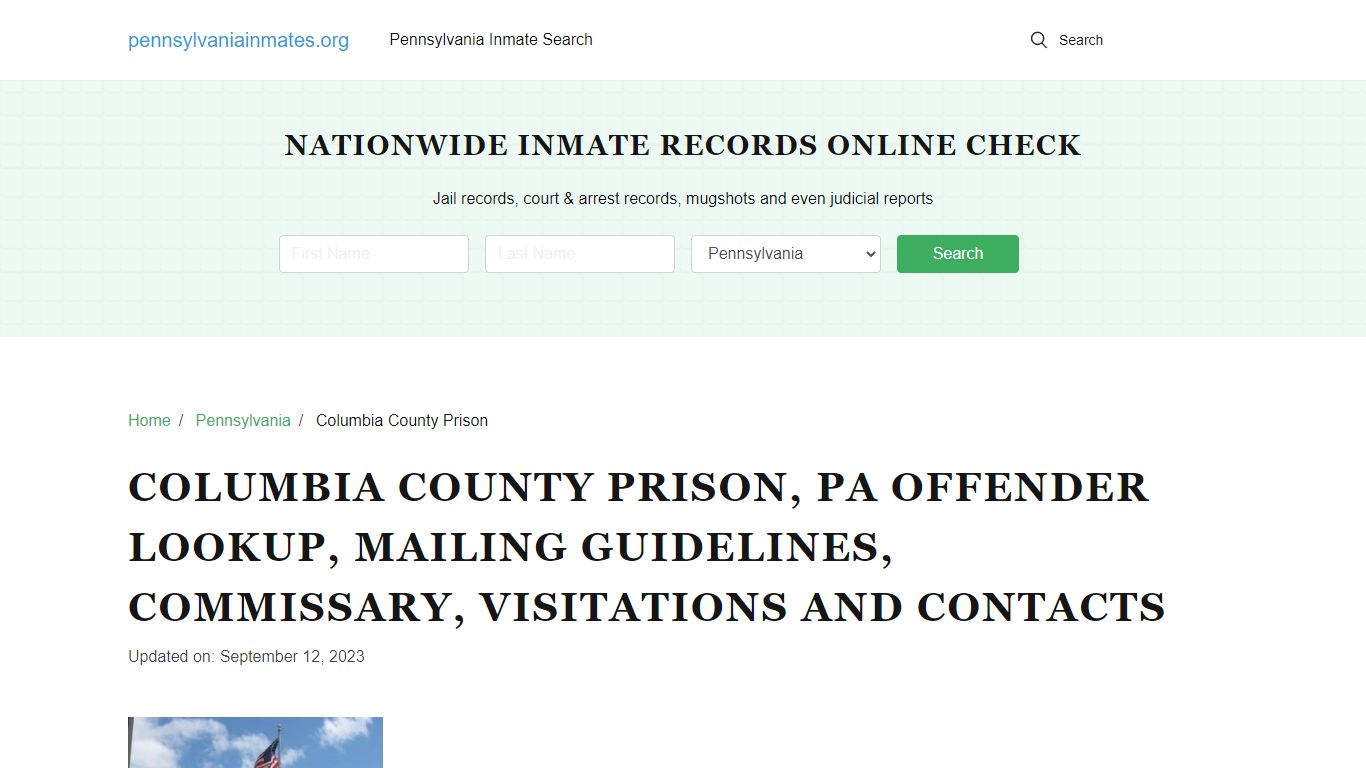 Columbia County Prison, PA: Inmate Search Options, Visitations, Contacts